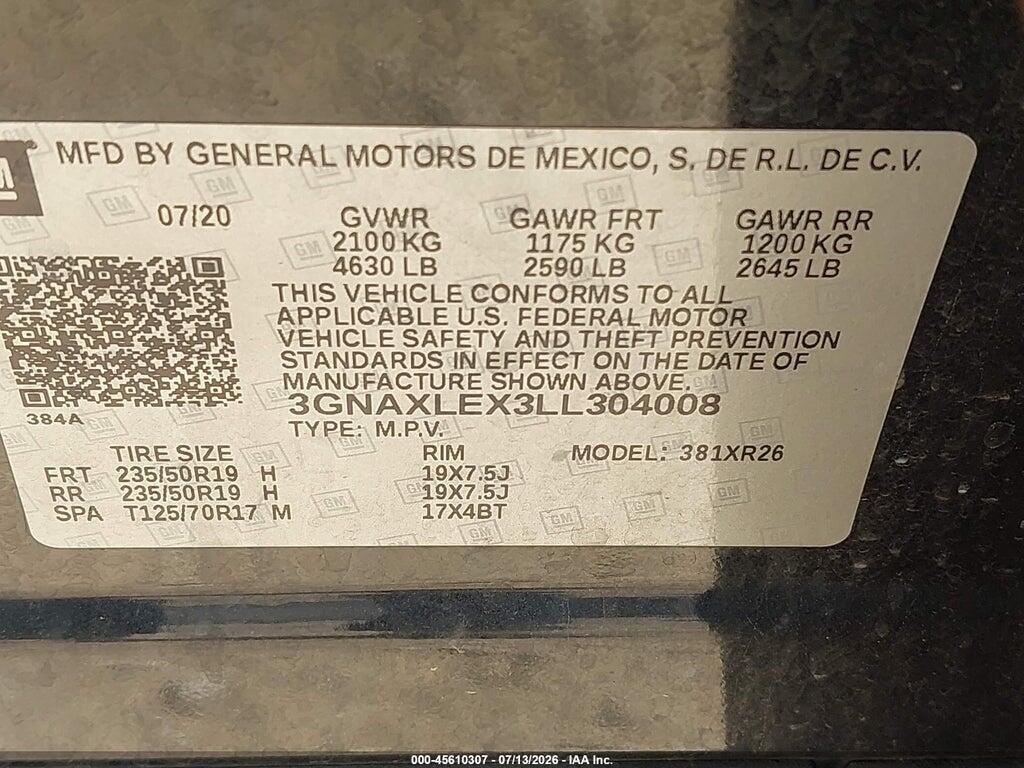 3GNAXLEX3LL304008 2020 CHEVROLET EQUINOX photo no. 9