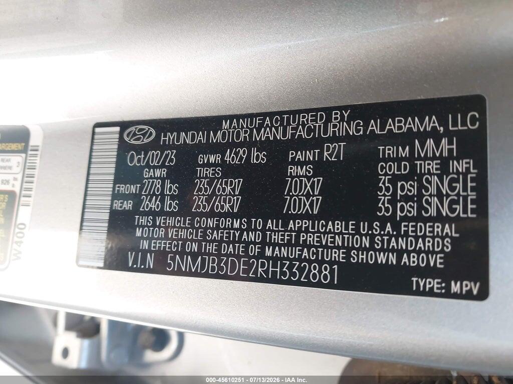 5NMJB3DE2RH332881 2024 HYUNDAI TUCSON photo no. 9
