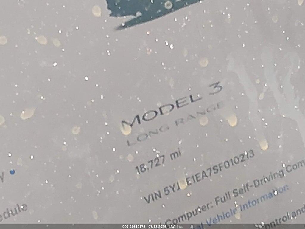 5YJ3E1EA7SF010213 2025 TESLA MODEL 3 photo no. 7
