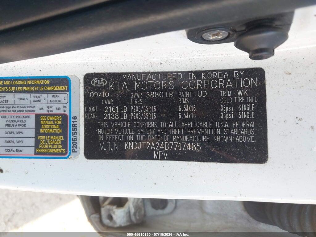 KNDJT2A24B7717485 2011 KIA SOUL photo no. 9