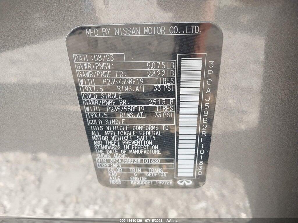 3PCAJ5BB2RF101830 2024 INFINITI QX50 photo no. 9