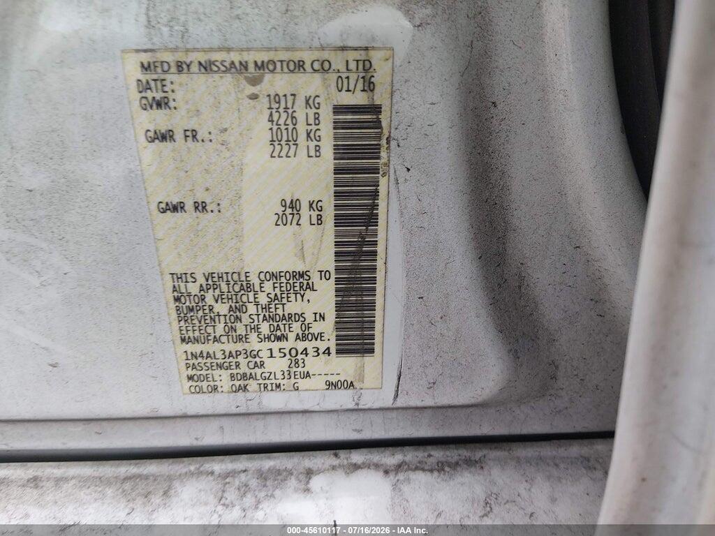 1N4AL3AP3GC150434 2016 NISSAN ALTIMA photo no. 9