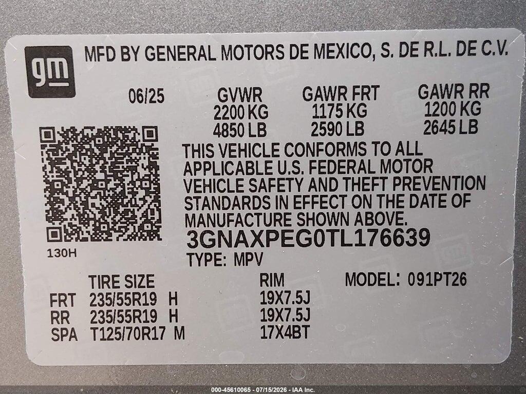 3GNAXPEG0TL176639 2026 CHEVROLET EQUINOX photo no. 9