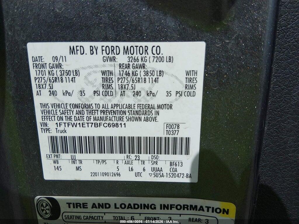 1FTFW1ET7BFC69811 2011 FORD F-150 photo no. 9