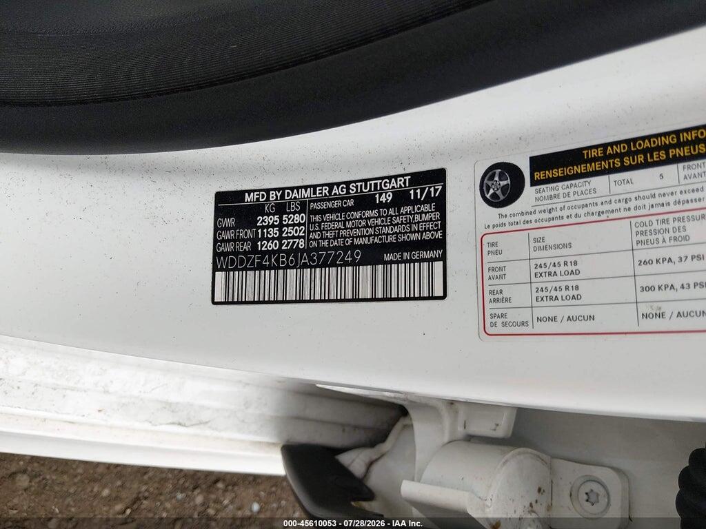 WDDZF4KB6JA377249 2018 MERCEDES-BENZ E 300 photo no. 9