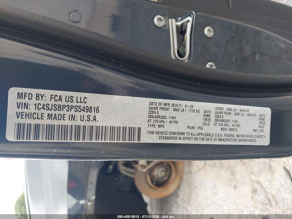1C4SJSBP3PS549816 2023 JEEP WAGONEER L photo no. 9