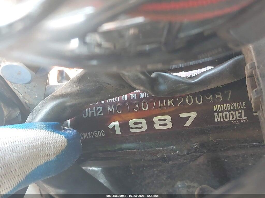JH2MC1307HK200987 1987 HONDA CMX250 photo no. 10