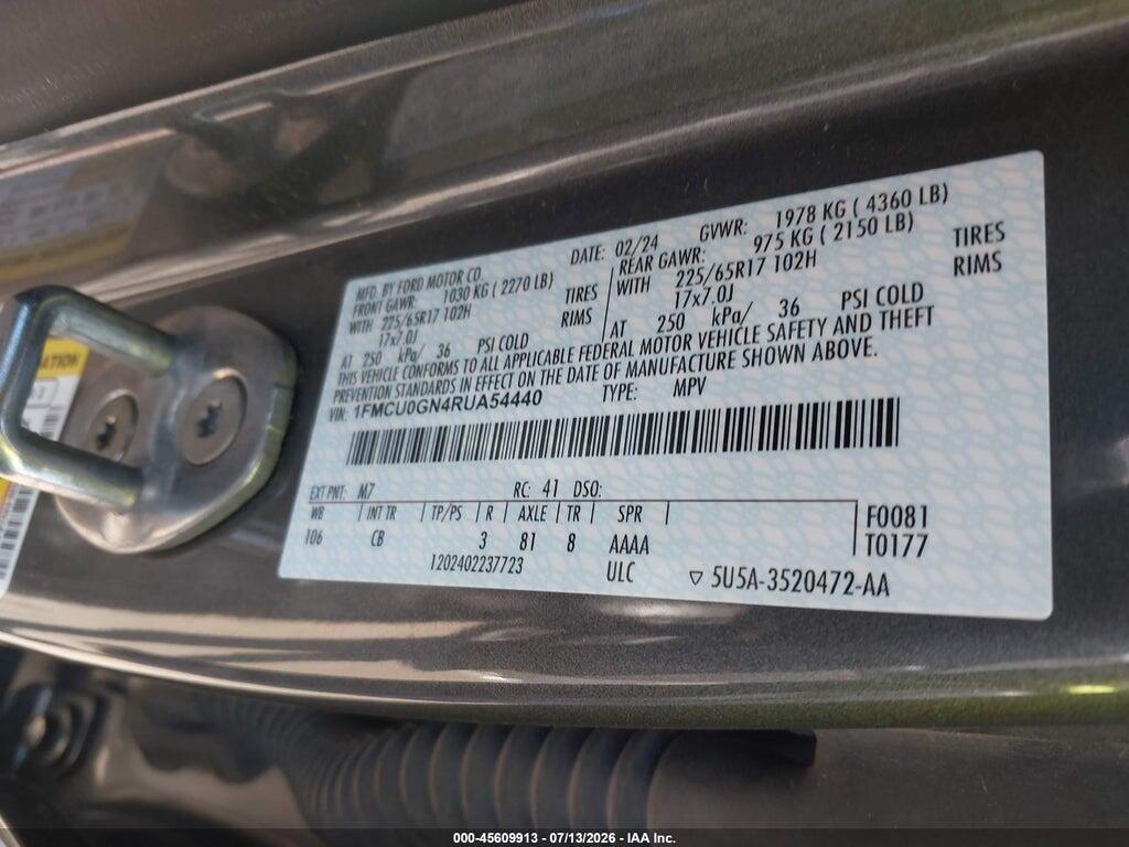1FMCU0GN4RUA54440 2024 FORD ESCAPE photo no. 9
