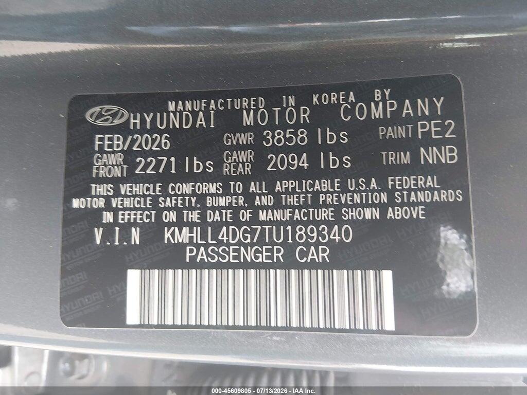 KMHLL4DG7TU189340 2026 HYUNDAI ELANTRA photo no. 9
