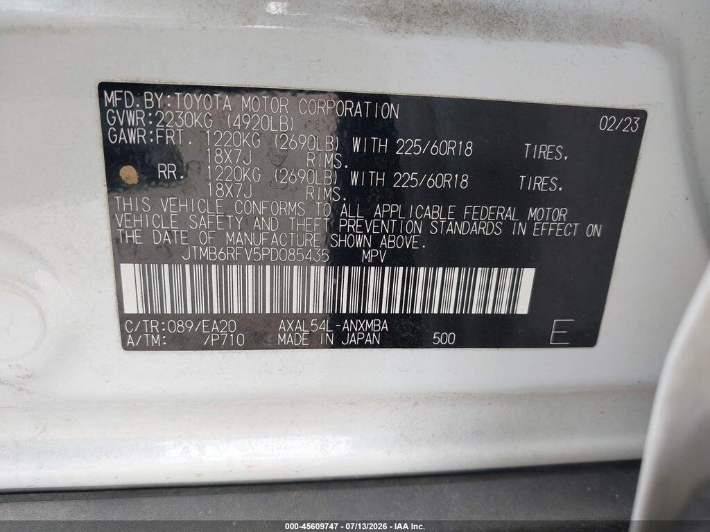 JTMB6RFV5PD085435 2023 TOYOTA RAV4 HYBRID photo no. 9