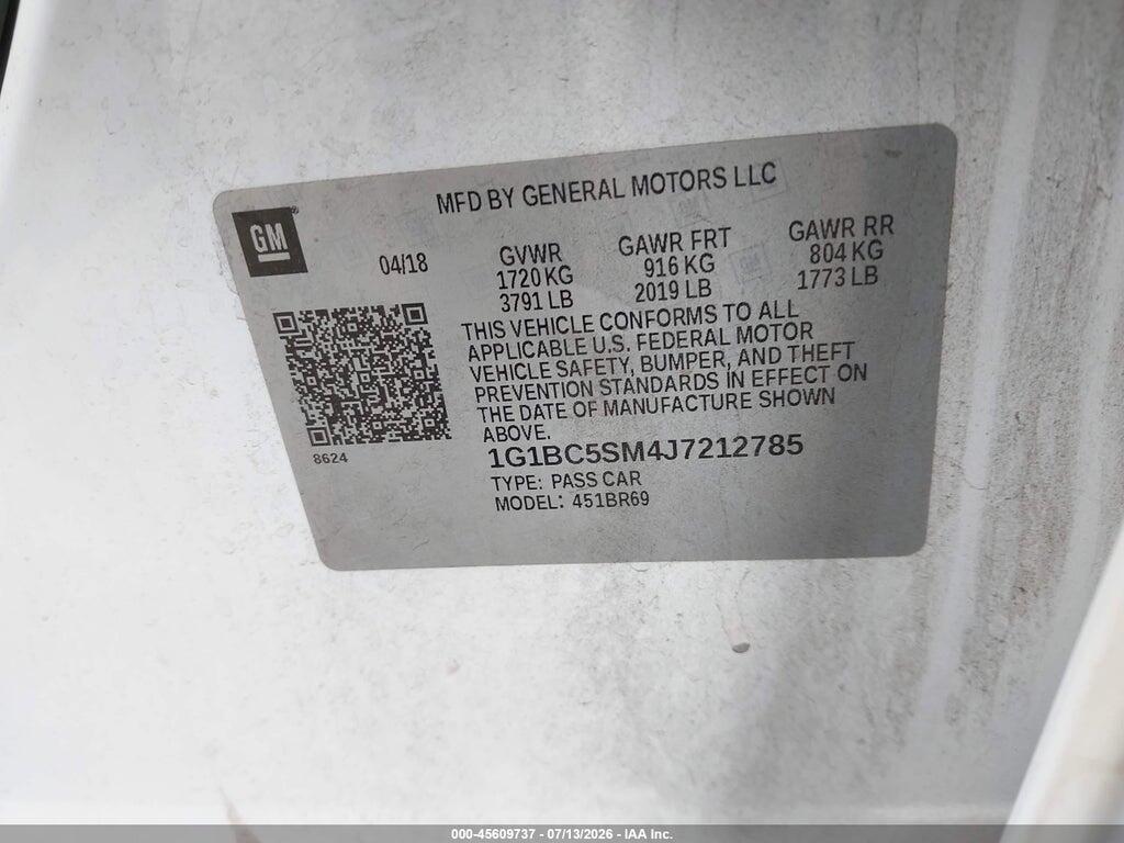 1G1BC5SM4J7212785 2018 CHEVROLET CRUZE photo no. 9