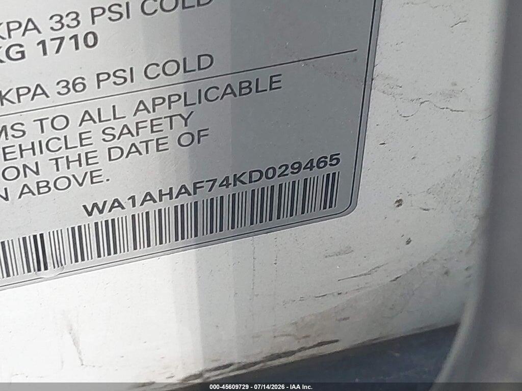 WA1AHAF74KD029465 2019 AUDI Q7 photo no. 9
