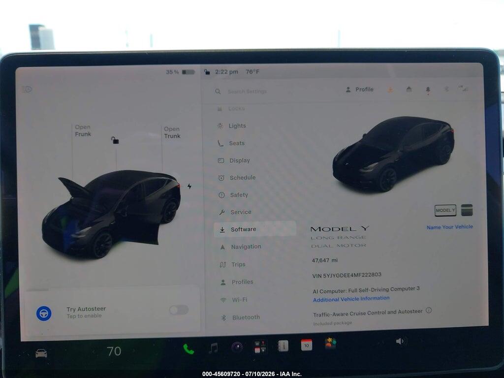 5YJYGDEE4MF222803 2021 TESLA MODEL Y photo no. 7