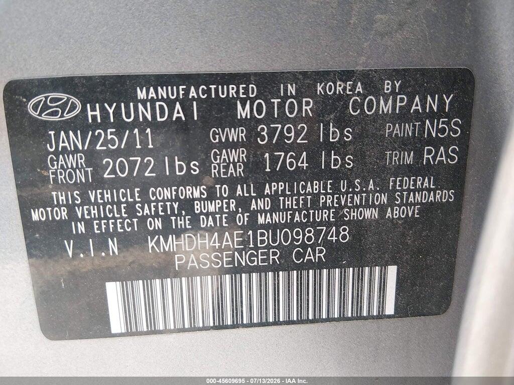 KMHDH4AE1BU098748 2011 HYUNDAI ELANTRA photo no. 9