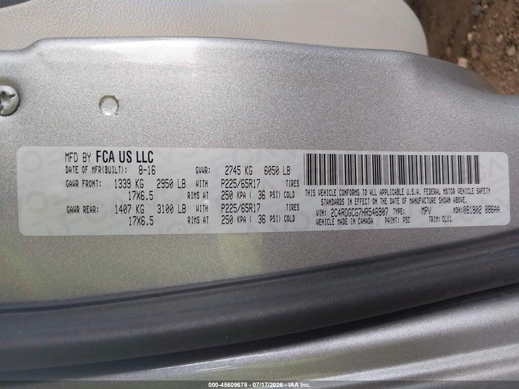 2C4RDGCG7HR546907 2017 DODGE GRAND CARAVAN photo no. 9