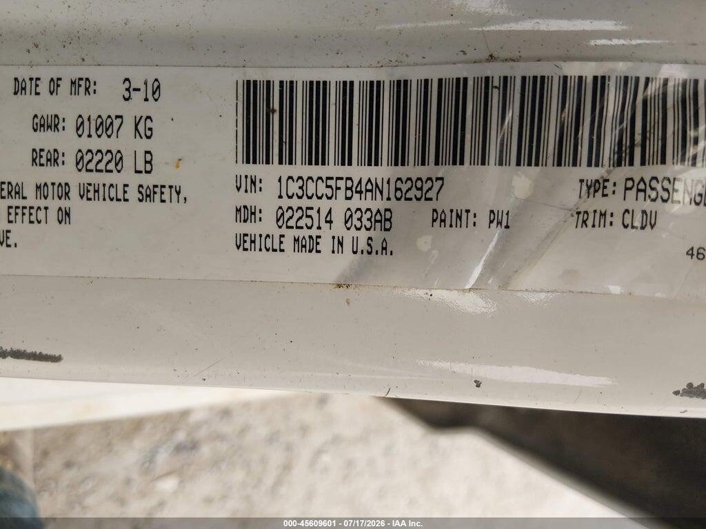 1C3CC5FB4AN162927 2010 CHRYSLER SEBRING photo no. 9