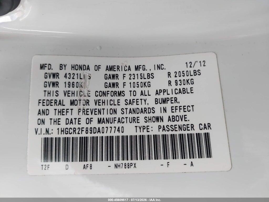 1HGCR2F89DA077740 2013 HONDA ACCORD photo no. 9