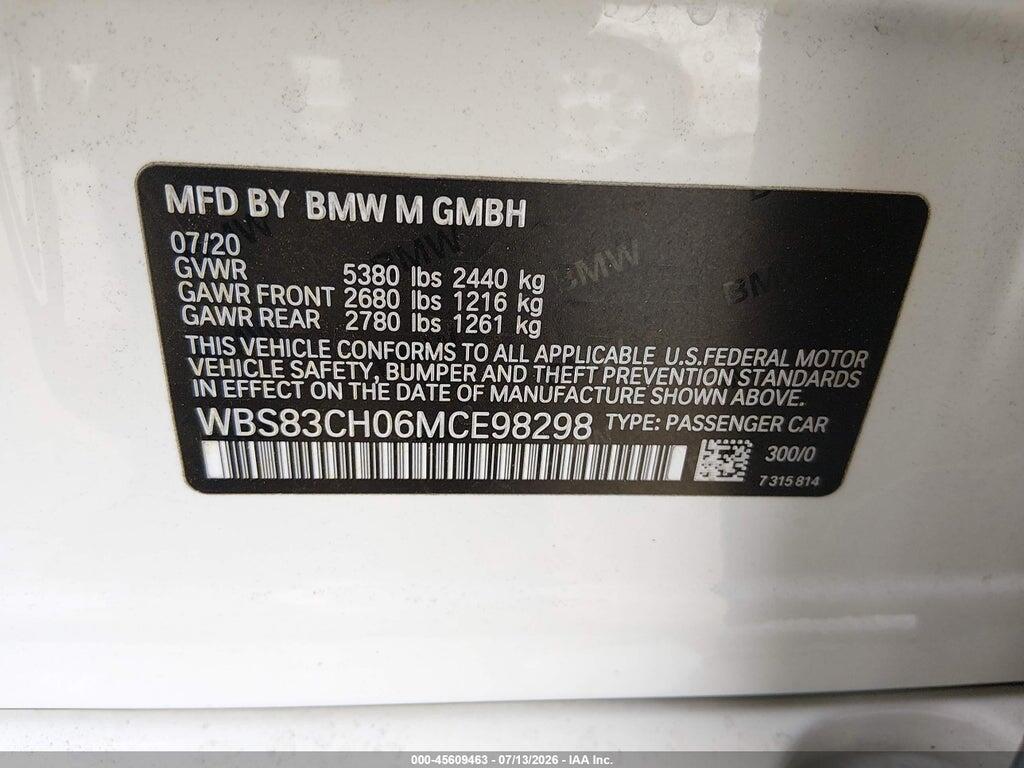 WBS83CH06MCE98298 2021 BMW M5 photo no. 9