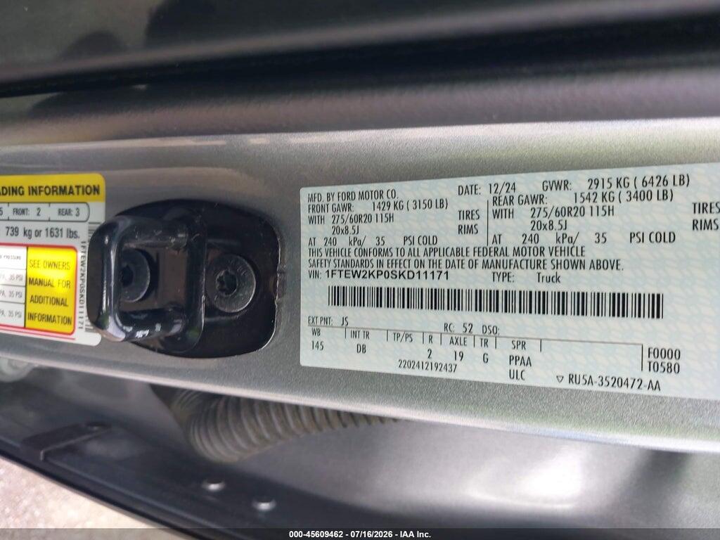 1FTEW2KP0SKD11171 2025 FORD F-150 photo no. 9
