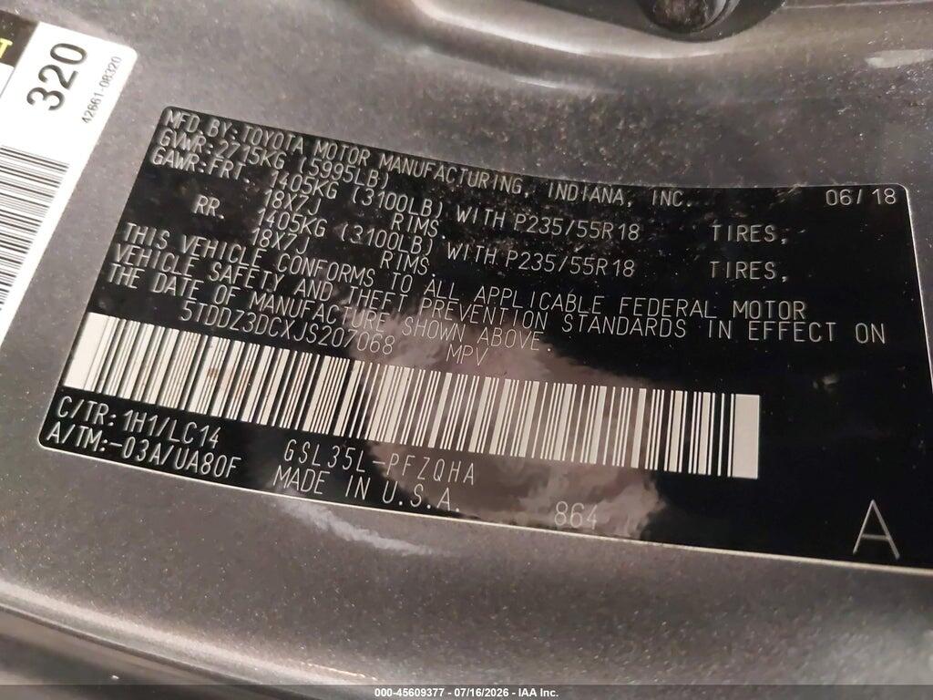 5TDDZ3DCXJS207068 2018 TOYOTA SIENNA photo no. 9