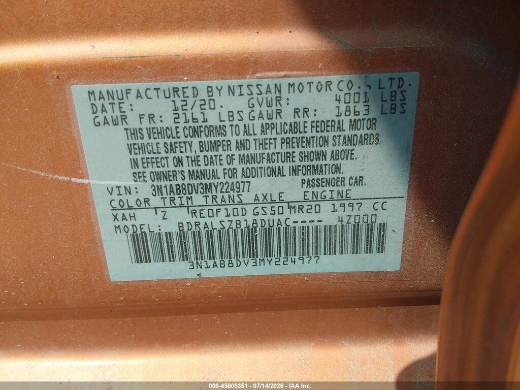 3N1AB8DV3MY224977 2021 NISSAN SENTRA photo no. 9
