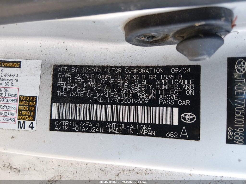 JTKDE177050019689 2005 SCION TC photo no. 9