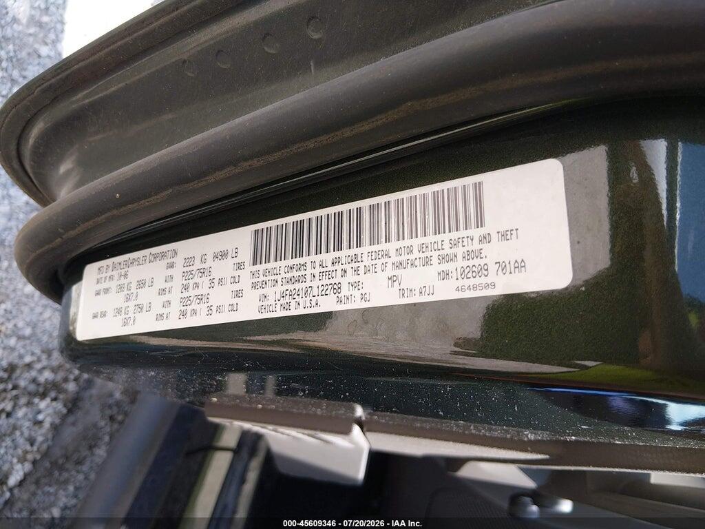 1J4FA24107L122768 2007 JEEP WRANGLER photo no. 9