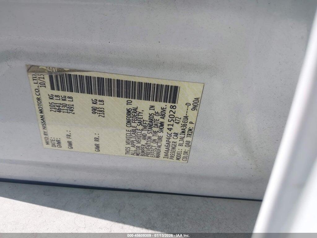 1N4AA6AP4GC415028 2016 NISSAN MAXIMA photo no. 9