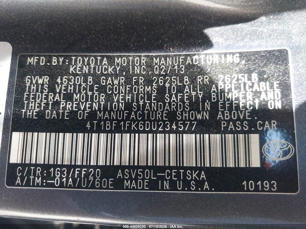 4T1BF1FK6DU234577 2013 TOYOTA CAMRY photo no. 9