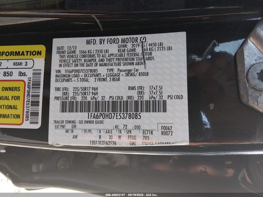 1FA6P0HD7E5378085 2014 FORD FUSION photo no. 9