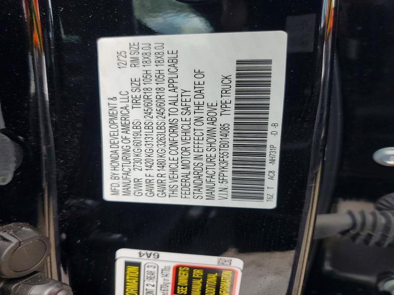 5FPYK3F55TB014085 2026 HONDA RIDGELINE photo no. 12