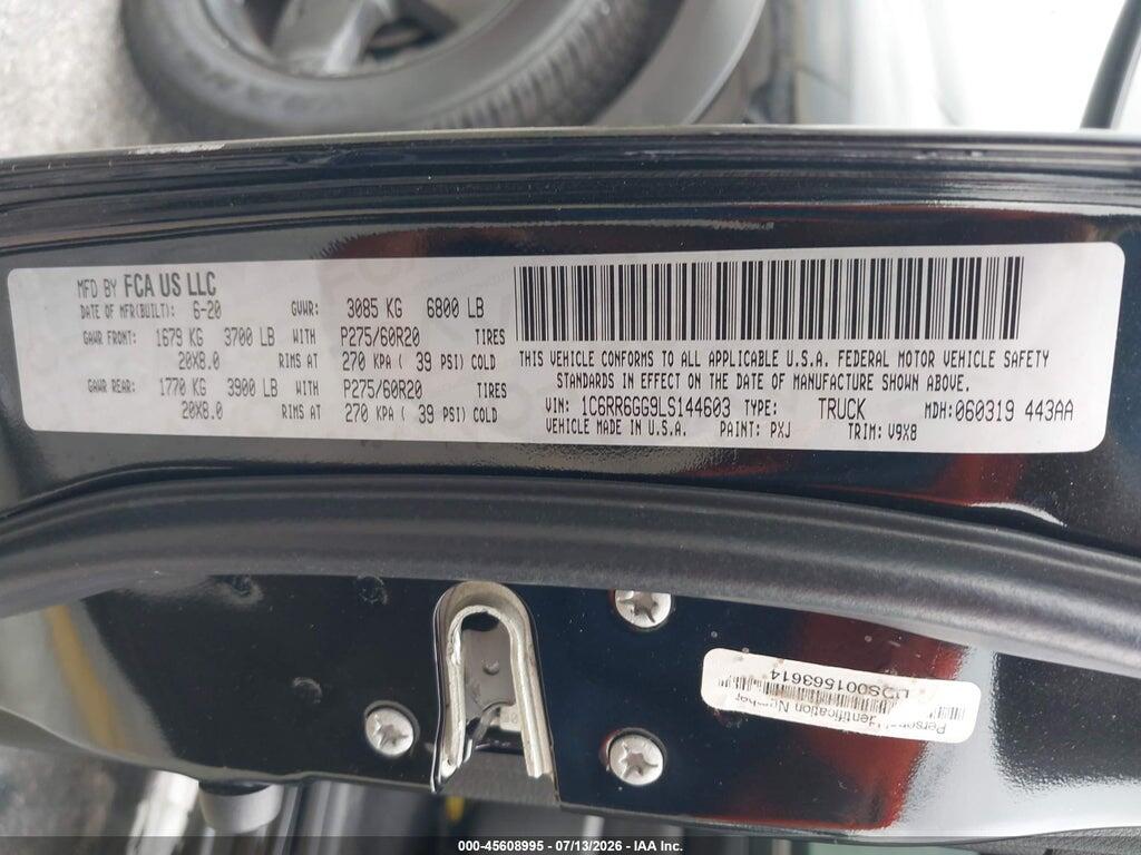 1C6RR6GG9LS144603 2020 RAM 1500 CLASSIC photo no. 9