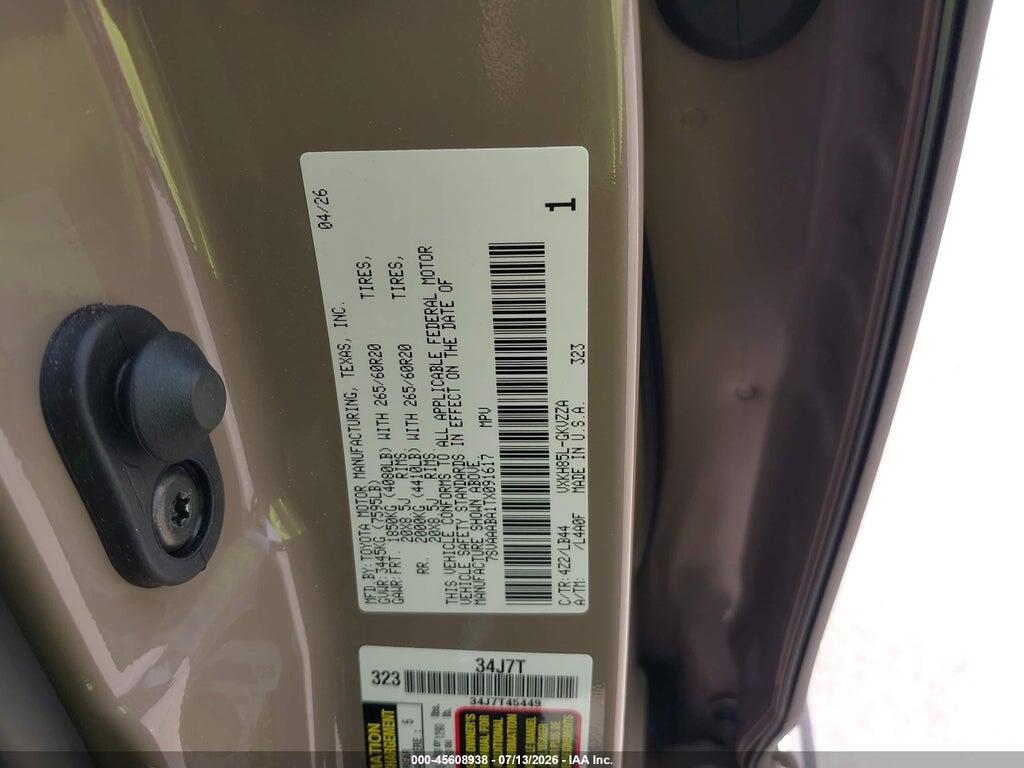 7SVAAABA1TX091617 2026 TOYOTA SEQUOIA photo no. 9