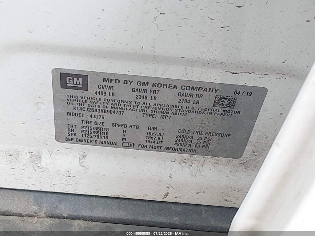 KL4CJ2SB3KB904737 2019 BUICK ENCORE photo no. 9