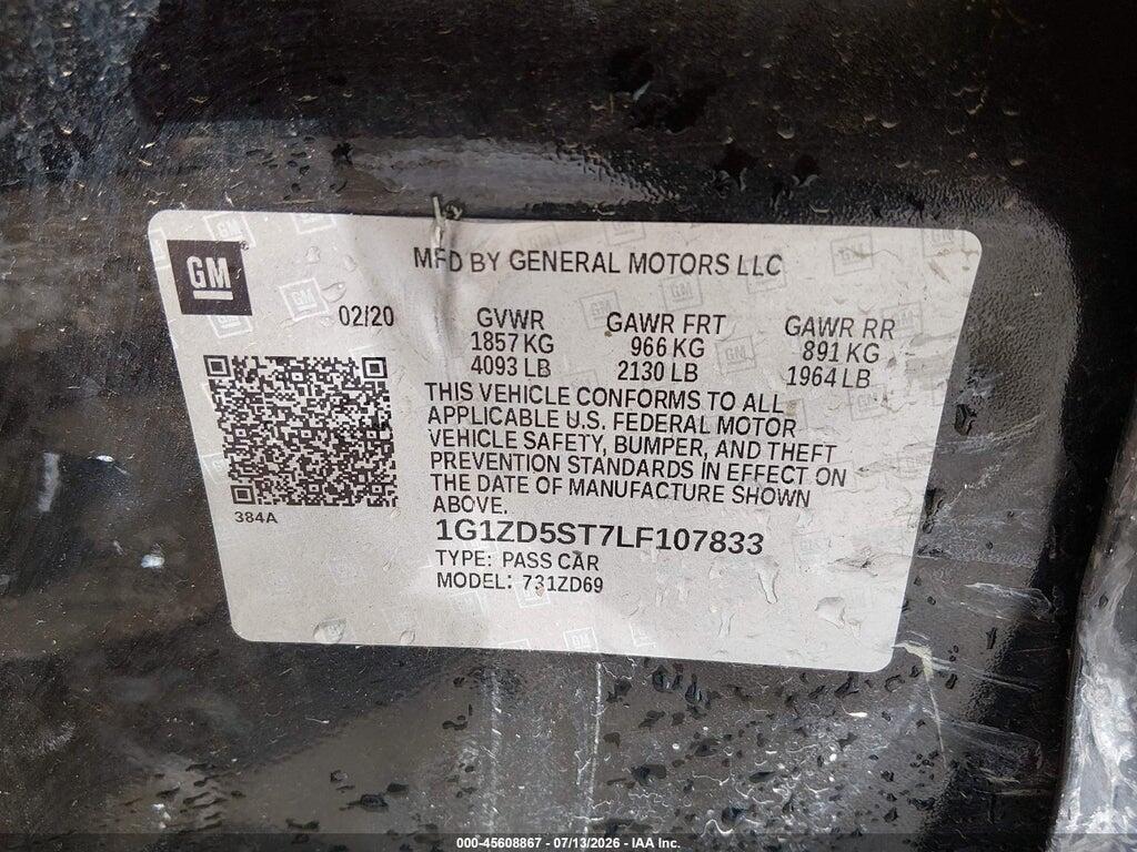 1G1ZD5ST7LF107833 2020 CHEVROLET MALIBU photo no. 9
