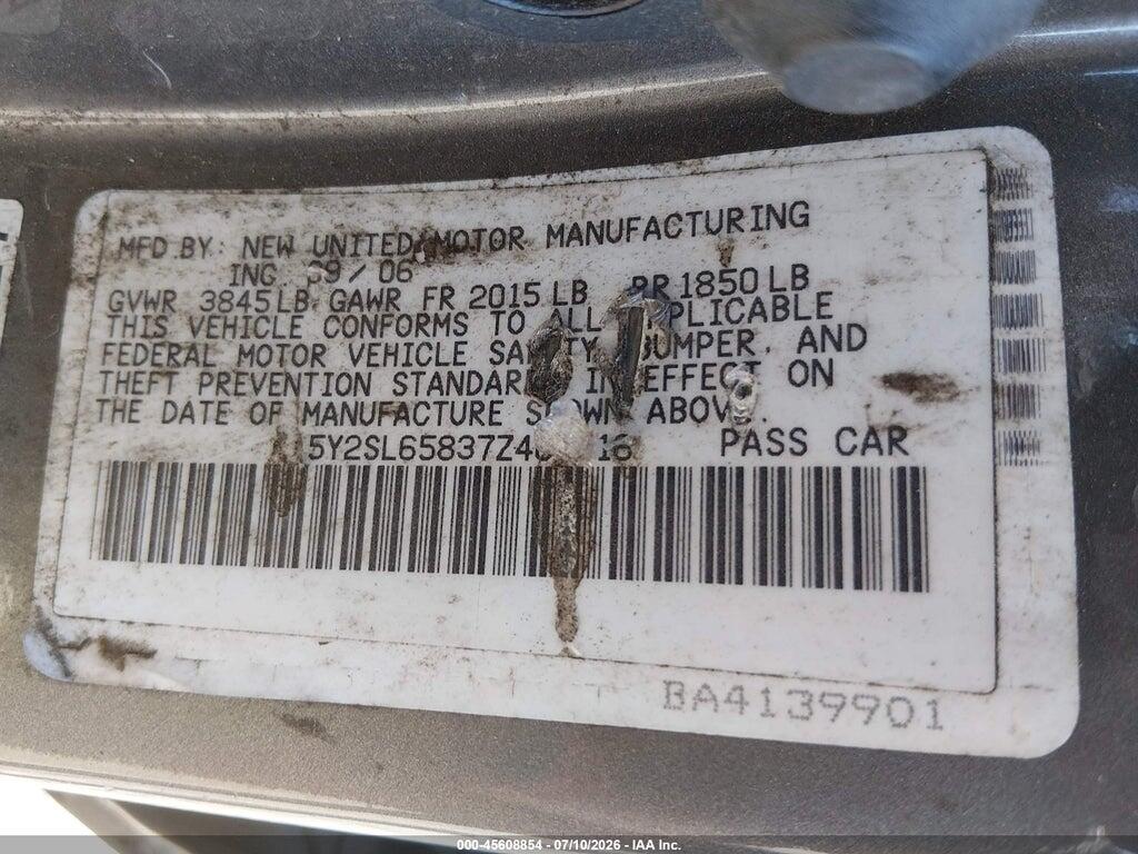 5Y2SL65837Z407916 2007 PONTIAC VIBE photo no. 9
