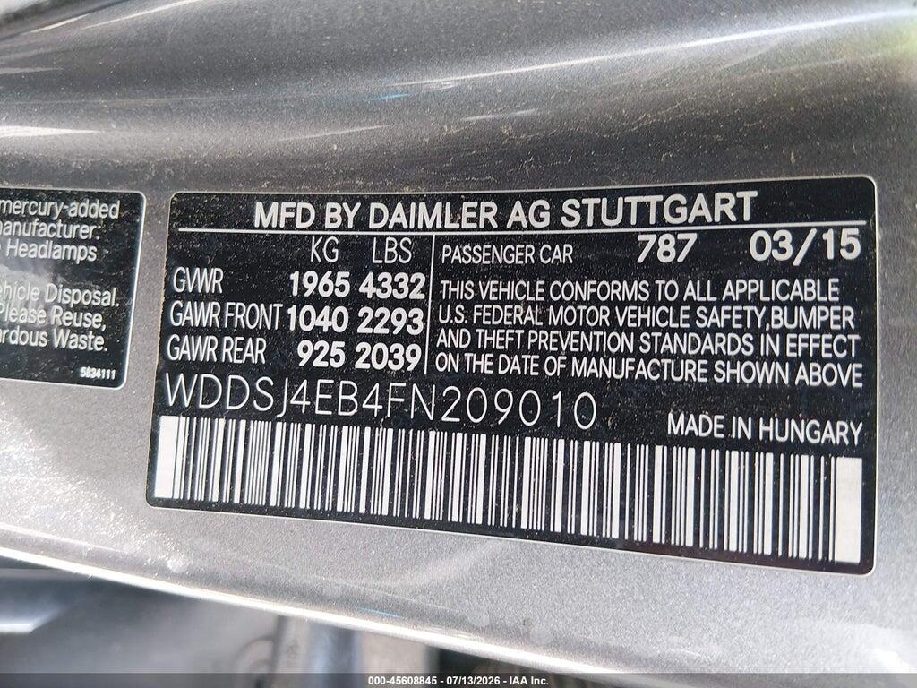 WDDSJ4EB4FN209010 2015 MERCEDES-BENZ CLA 250 photo no. 9
