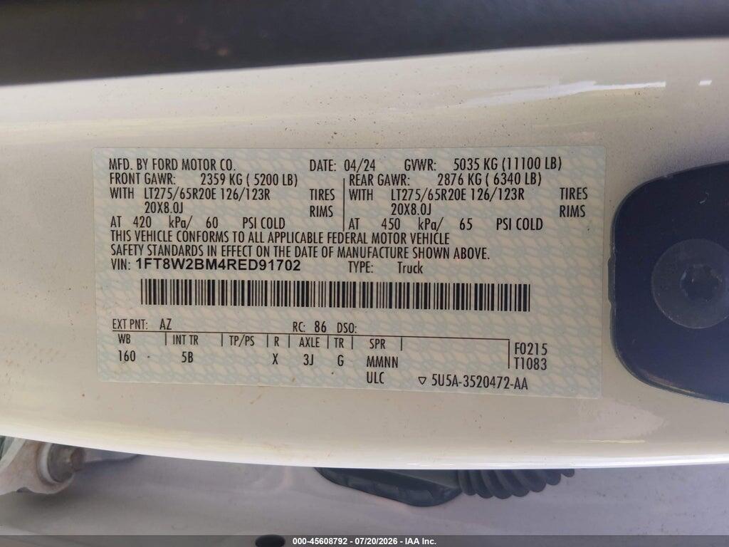 1FT8W2BM4RED91702 2024 FORD F-250 photo no. 8