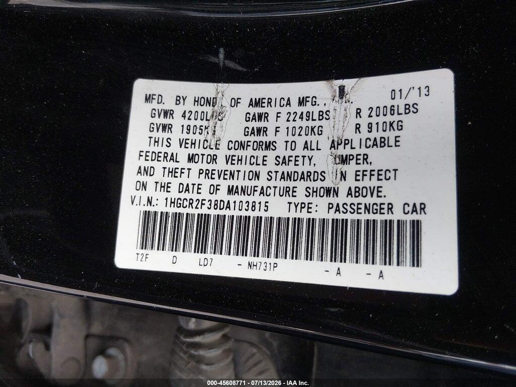 1HGCR2F38DA103815 2013 HONDA ACCORD photo no. 9