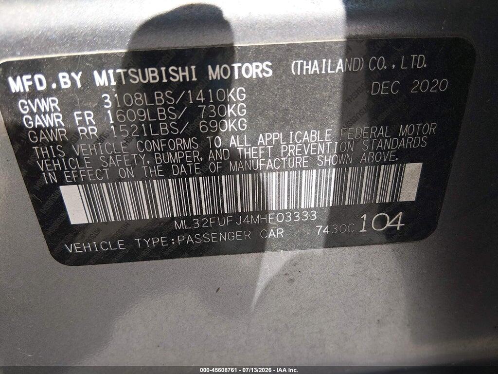 ML32FUFJ4MHF03333 2021 MITSUBISHI MIRAGE G4 photo no. 9