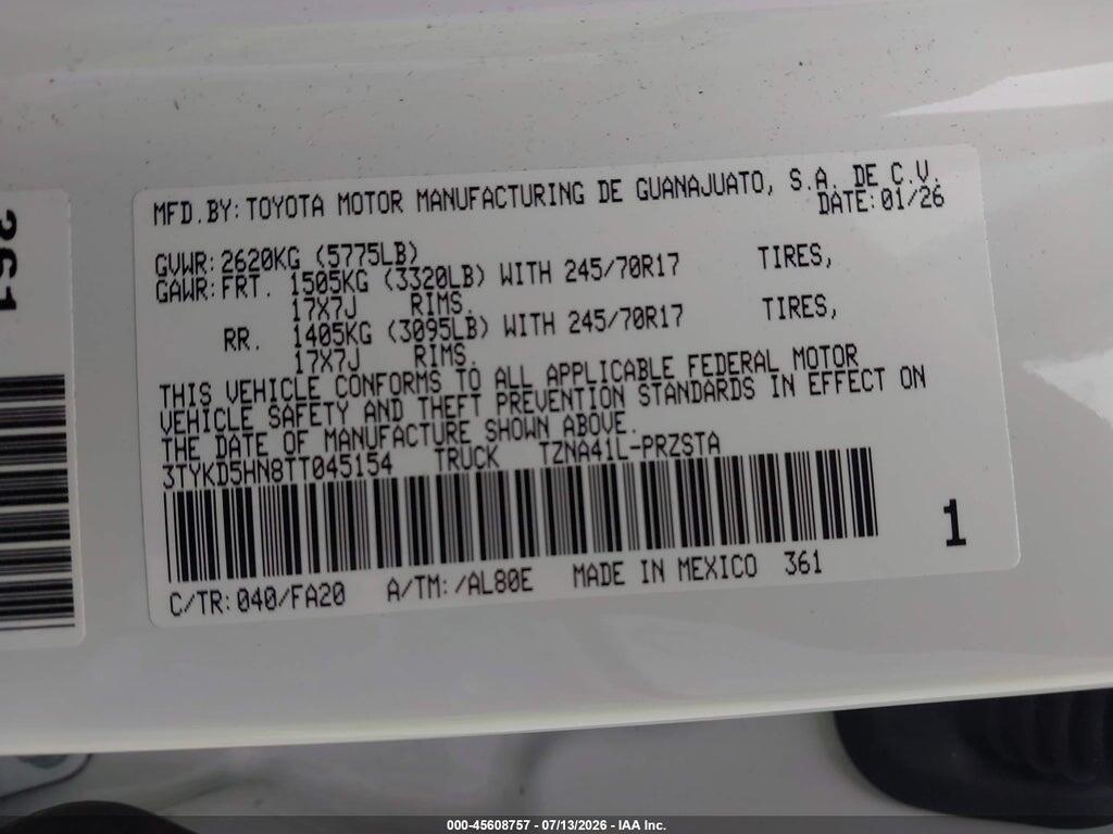 3TYKD5HN8TT045154 2026 TOYOTA TACOMA photo no. 7