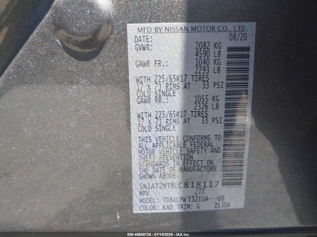 5N1AT2MT8LC818117 2020 NISSAN ROGUE photo no. 9