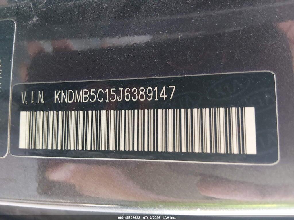 KNDMB5C15J6389147 2018 KIA SEDONA photo no. 9