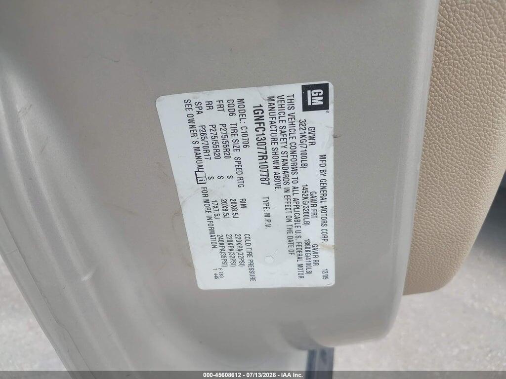 1GNFC13077R107787 2007 CHEVROLET TAHOE photo no. 9