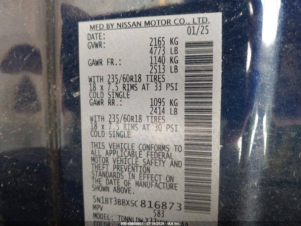 5N1BT3BBXSC816873 2025 NISSAN ROGUE photo no. 9