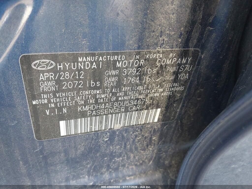KMHDH4AE8DU534675 2013 HYUNDAI ELANTRA photo no. 9