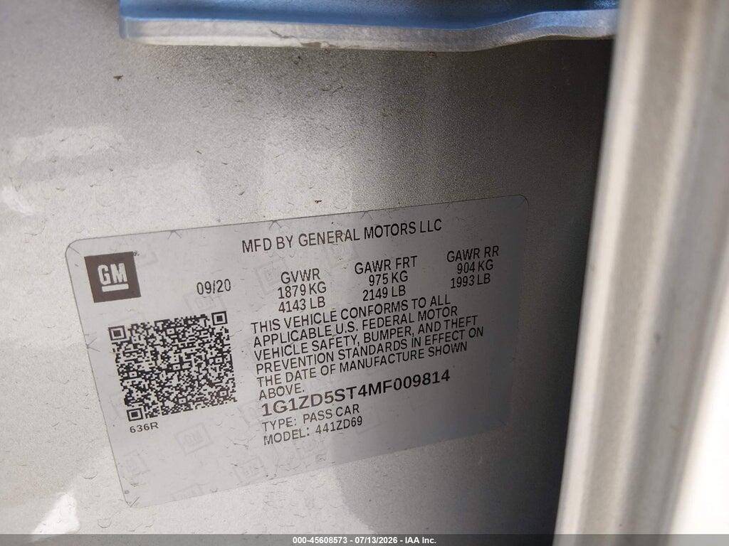 1G1ZD5ST4MF009814 2021 CHEVROLET MALIBU photo no. 9