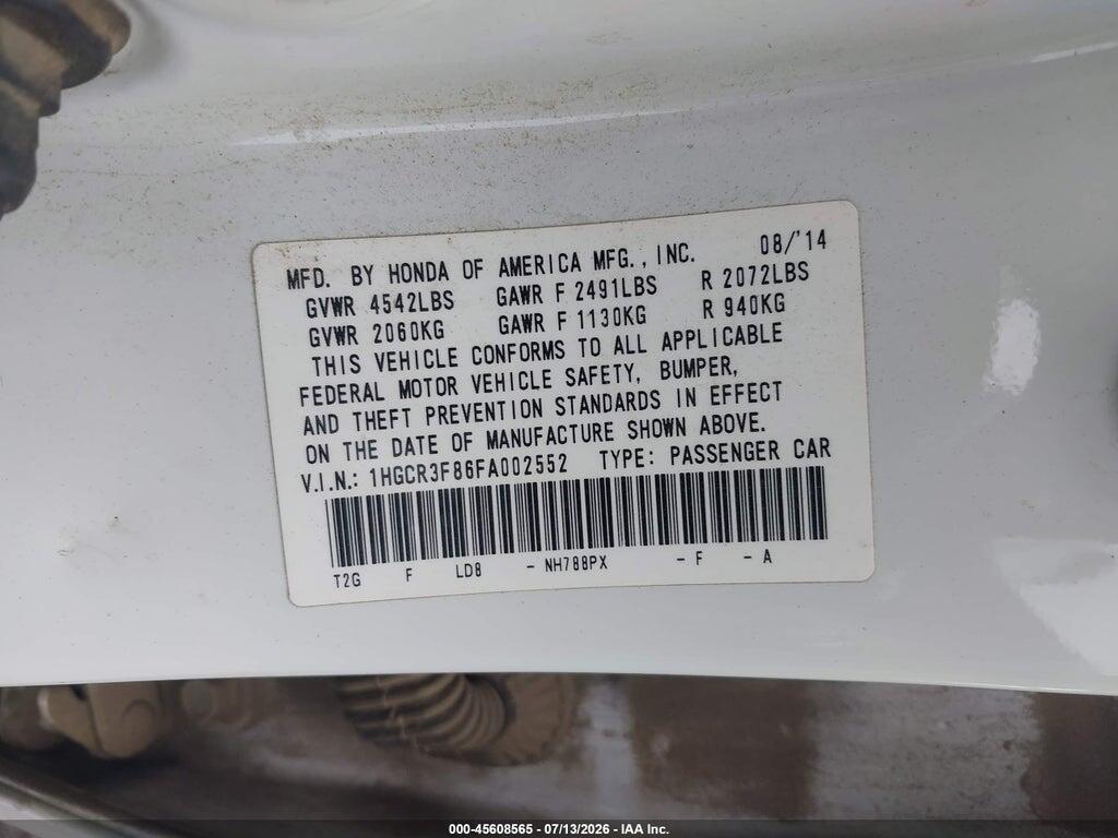 1HGCR3F86FA002552 2015 HONDA ACCORD photo no. 9