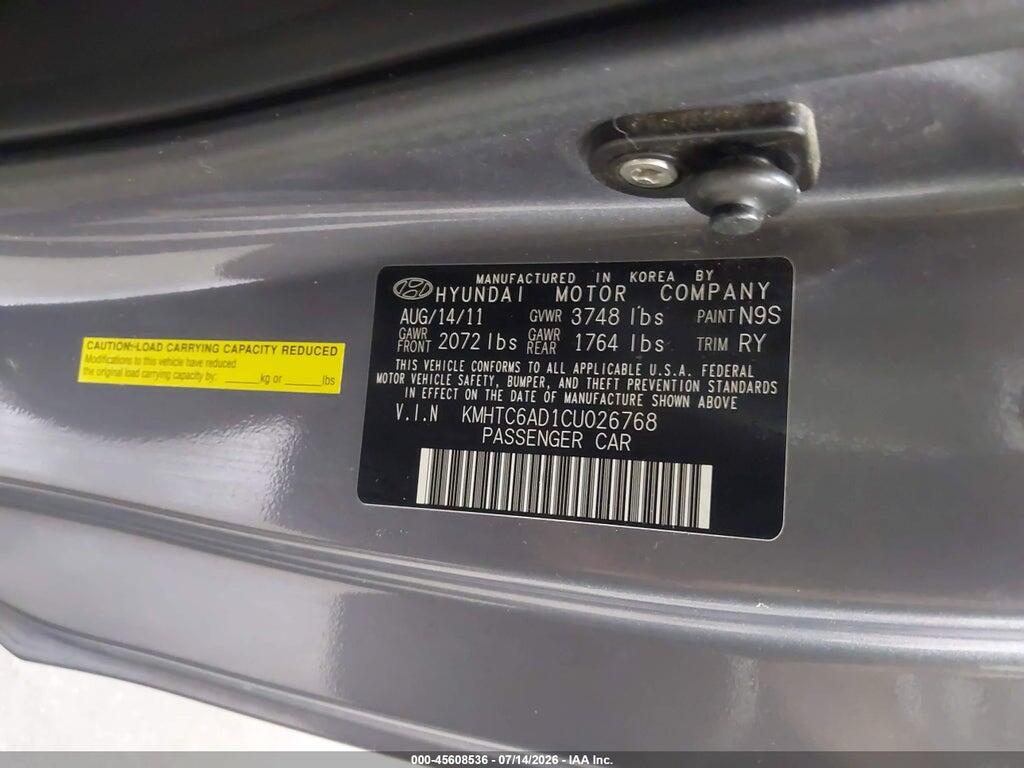 KMHTC6AD1CU026768 2012 HYUNDAI VELOSTER photo no. 9
