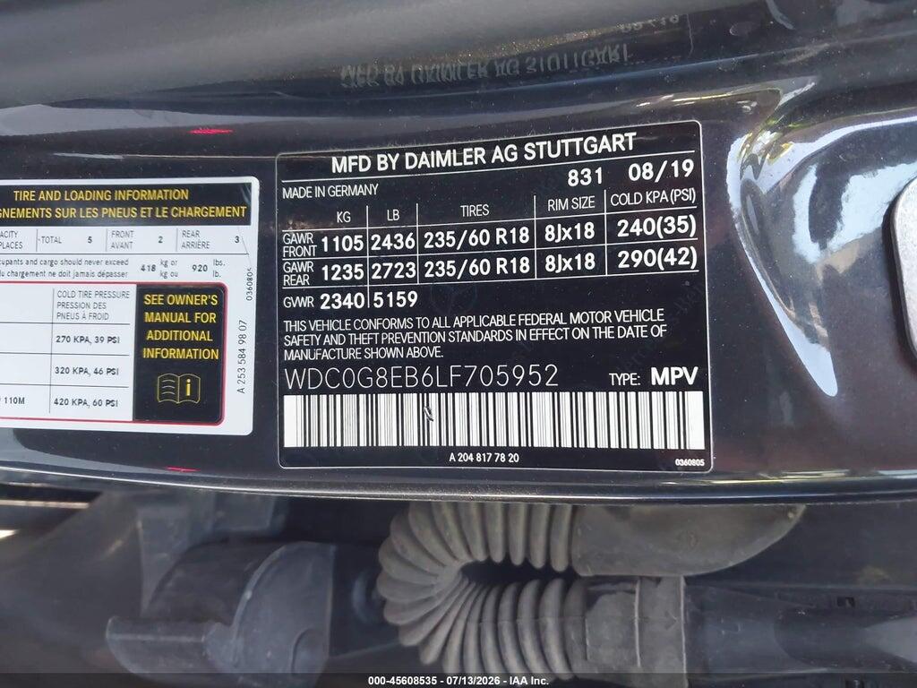 WDC0G8EB6LF705952 2020 MERCEDES-BENZ GLC 300 photo no. 9